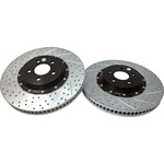 Baer Brakes - 2261042 - Brake Rotor - EradiSpeed + - Front - Directional / Drilled / Slotted - 15.000 in OD - 2 Piece - Iron - Zinc Plated - Ford Mustang 2015-16