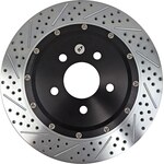 Baer Brakes - 2262023 - Brake Rotor - EradiSpeed + - Rear - Directional / Drilled / Slotted - 13.000 in OD - 2 Piece - Iron - Zinc Plated - Ford Mustang 2015-16