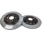 Baer Brakes - 2262023 - Brake Rotor - EradiSpeed + - Rear - Directional / Drilled / Slotted - 13.000 in OD - 2 Piece - Iron - Zinc Plated - Ford Mustang 2015-16