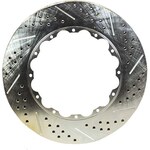 Baer Brakes - 6910222 - Brake Rotor - Driver Side - 14 in OD - 1.150 in Thick - 12 x 8.5 in Bolt Circle - Slotted / Drilled / Vented - Steel - Zinc Plated
