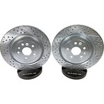 Baer Brakes - 55163-020 - Brake Rotor - Sport - Rear - Directional / Drilled / Slotted - 14.370 in OD - Iron - Zinc Plated - Cadillac CTS-V / Chevy Camaro 2009-15