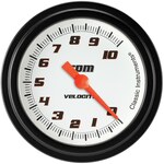 Classic Instruments - VS383WBLF - Velocity White Tachometer 2-5/8 Full Sweep