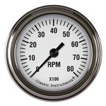 Classic Instruments - WH183SLF - White Hot Tachometer 2-1/8 Full Sweep