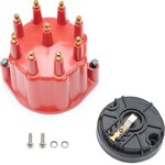 Pertronix Ignition - D600711 - Dist. Cap & Rotor Kit - Red w/Male Tower