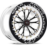 Weld Racing - 84B-512212MB - V-series Drag Wheel Blk 15x12 5x4.5 BC 6.0 BS