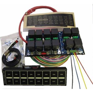 Auto-Rod Controls - 8001D - 8 Switch In-Dash Control Module  Black Faceplate