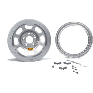 Aero Race Wheels - 53-004720S - 15X10 2in 4.75 Silver Beadlock