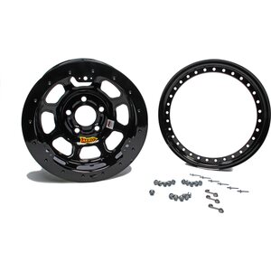 Aero Race Wheels - 53-185020-BLKRING - 15x8 2in 5.00 Black w/ Black Ring