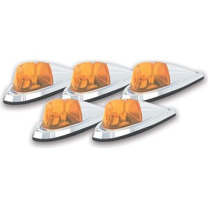 Pacer Performance - 20-105 - Hi-Five Cab Roof Lights Amber Deluxe Chrome
