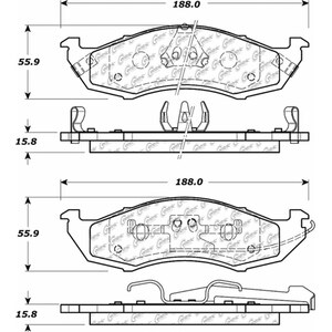 Centric Brake Parts - 104.0576 - Posi-Quiet Semi-Metallic Brake Pads with Hardwar