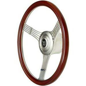 GT Performance - 21-4247 - Steering Wheel Retro Banjo Wood Pol. Spokes