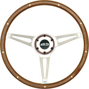 GT Performance - 32-4247 - GT3 Cobra Style Wood Ste ering Wheel 14in Polish