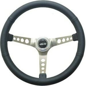 GT Performance - 35-5445 - Steering Wheel Retro Leather Stainless Spokes
