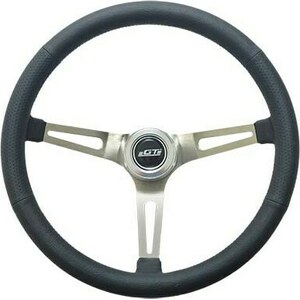 GT Performance - 36-5445 - Steering Wheel Retro Leather Stainless Spokes