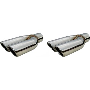 Pypes Performance Exhaust - EVT19S - 2.5in Splitter Tip w/Rol led Edge Pair Polished