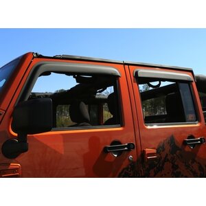 Rugged Ridge - 11349.12 - Window Visors Matte Blac k 4 Door 07-18 Jeep Wran