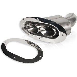 Stainless Works - ST2815 - Through body Exhaust Tip Angled-Oval 3in Inlet