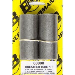 B&B Performance - 68800 - Breather Tube Kit - Alum. 3in Long (Pair)