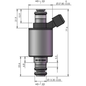AFIS - AFM12501 - Single 250 LB/HR.  (2625 cc/min) Race Injectors
