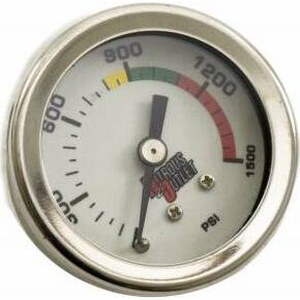 Nitrous Outlet 00-63001-6 - luminescent Nitrous Pressure Gauge 6AN Manifold 0-1500 PSI Range 1.5 inch White Face