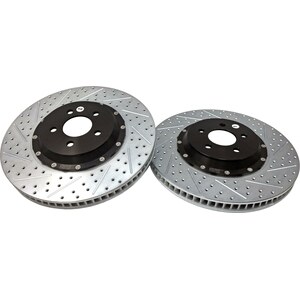 Baer Brakes - 2261042 - Brake Rotor - EradiSpeed + - Front - Directional / Drilled / Slotted - 15.000 in OD - 2 Piece - Iron - Zinc Plated - Ford Mustang 2015-16