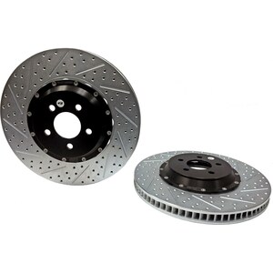 Baer Brakes - 2261042 - Brake Rotor - EradiSpeed + - Front - Directional / Drilled / Slotted - 15.000 in OD - 2 Piece - Iron - Zinc Plated - Ford Mustang 2015-16