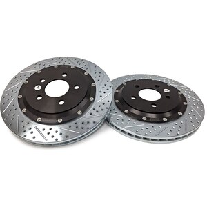 Baer Brakes - 2262023 - Brake Rotor - EradiSpeed + - Rear - Directional / Drilled / Slotted - 13.000 in OD - 2 Piece - Iron - Zinc Plated - Ford Mustang 2015-16