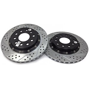 Baer Brakes - 2302019 - Brake Rotor - EradiSpeed + - Rear - Directional / Drilled / Slotted - 12.000 in OD - 2 Piece - Iron - Natural - GM Y-Body 1988-96