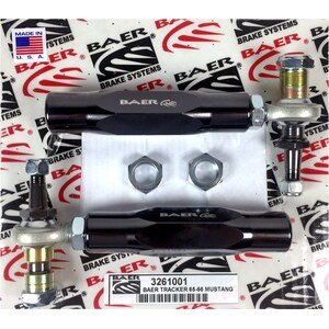 Baer Brakes - 3261001 - Tie Rod End - Bump Steer Adjuster - Tracker - Adjustable - Aluminum - Black Anodized - Ford Mustang 1965-66