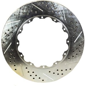 Baer Brakes - 6910264 - Brake Rotor - Extreme Plus - Driver Side - Directional / Drilled / Slotted - 14.000 in OD x 1.250 in Thick - 2 Piece - Iron - Natural