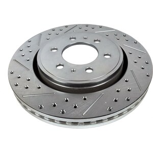 Baer Brakes - 54153-020 - Brake Rotor - Sport - Front - Directional / Drilled / Slotted - 13.780 in OD - Iron - Zinc Plated - Ford / Lincoln Fullsize SUV / Truck 2007-16
