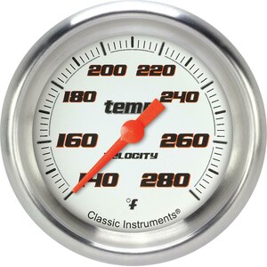 Classic Instruments - VS326WAPF-02 - Velocity White Temperature Gauge 2-5/8 Full Sweep