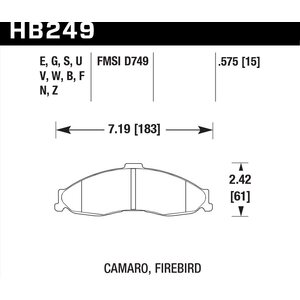 Hawk - HB249B.575 - HPS 5.0 Compound - High Torque - Front - GM F-Body 1998-2002