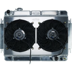 Cold Case Radiators - CHE542K - 66-67 Chevelle / El Camino Aluminum Radiator And Dual 12 Inch Fan Kit MT