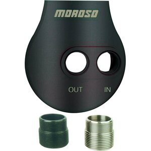 Moroso - 23766 - Large Dia. Billet Oil Filter Mount - 1-1/2-12 in