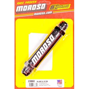 Moroso - 23860 - Inline Screened Oil Filter #12 AN Fittings