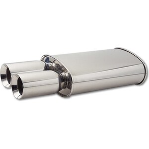 Vibrant Performance - 1047 - Oval Muffler 3in inlet W/ Dual 3.5in Round Tip