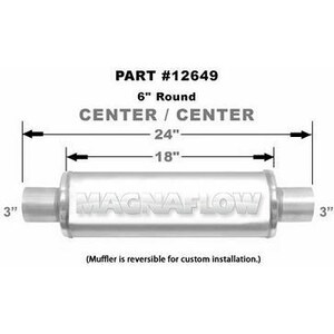 Magnaflow - 12649 - Muffler Stainless 3in Center In/Out