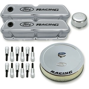Ford Racing - 302-510 - Engine Dress up Kit Chrome w/Ford Racing Log
