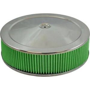 Green Filter - 2195 - Air Cleaner Assembly - 14 in Round - 5-5/8 in Tall - 5-1/8 in Carb Flange