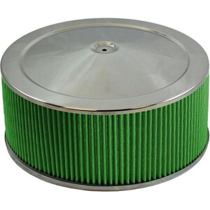 Green Filter - 2196 - Air Cleaner Assembly - 14 in Round - 7-5/8 in Tall - 5-1/8 in Carb Flange