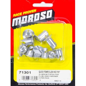 Moroso - 71301 - Alum. Quick Fasteners- Flush Head-7/16in x .5in