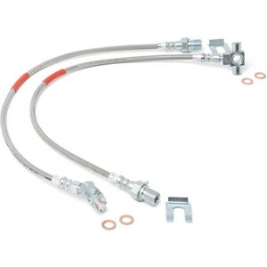 Rough Country - 89340S - Front Extended Stainless Steel Brake Lines for 4