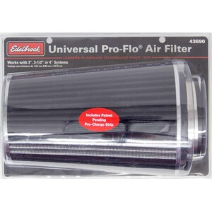 Edelbrock - 43690 - Pro-Flo Air Filter Cone 10.5 Tall Black/Chrome
