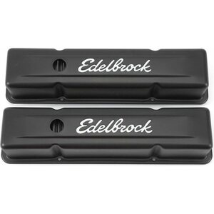 Edelbrock - 4643 - Valve Cover Kit SBC Signature Series Black