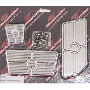 Billet Specialties - 198622 - Universal Pedal Kits Grooved Polished
