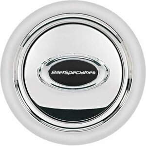 Billet Specialties - 32725 - Horn Button Smooth Polished w/Black Logo