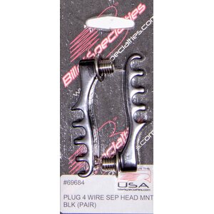 Billet Specialties - 69684 - 4 Wire Separator Black Cylinder Head Mount Pair