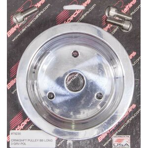 Billet Specialties - 79230 - BBC 3 GRV Crank Pulley LWP Polished