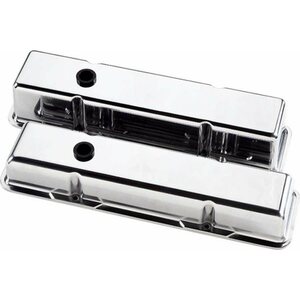 Billet Specialties - 95229 - Valve Covers SBC Plain Polished Tall